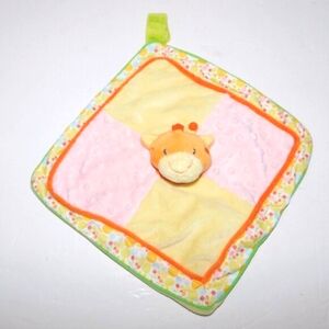 Russ Baby love to Learn Giraffe Plush Security Blanket Pacifier Holder Mirror